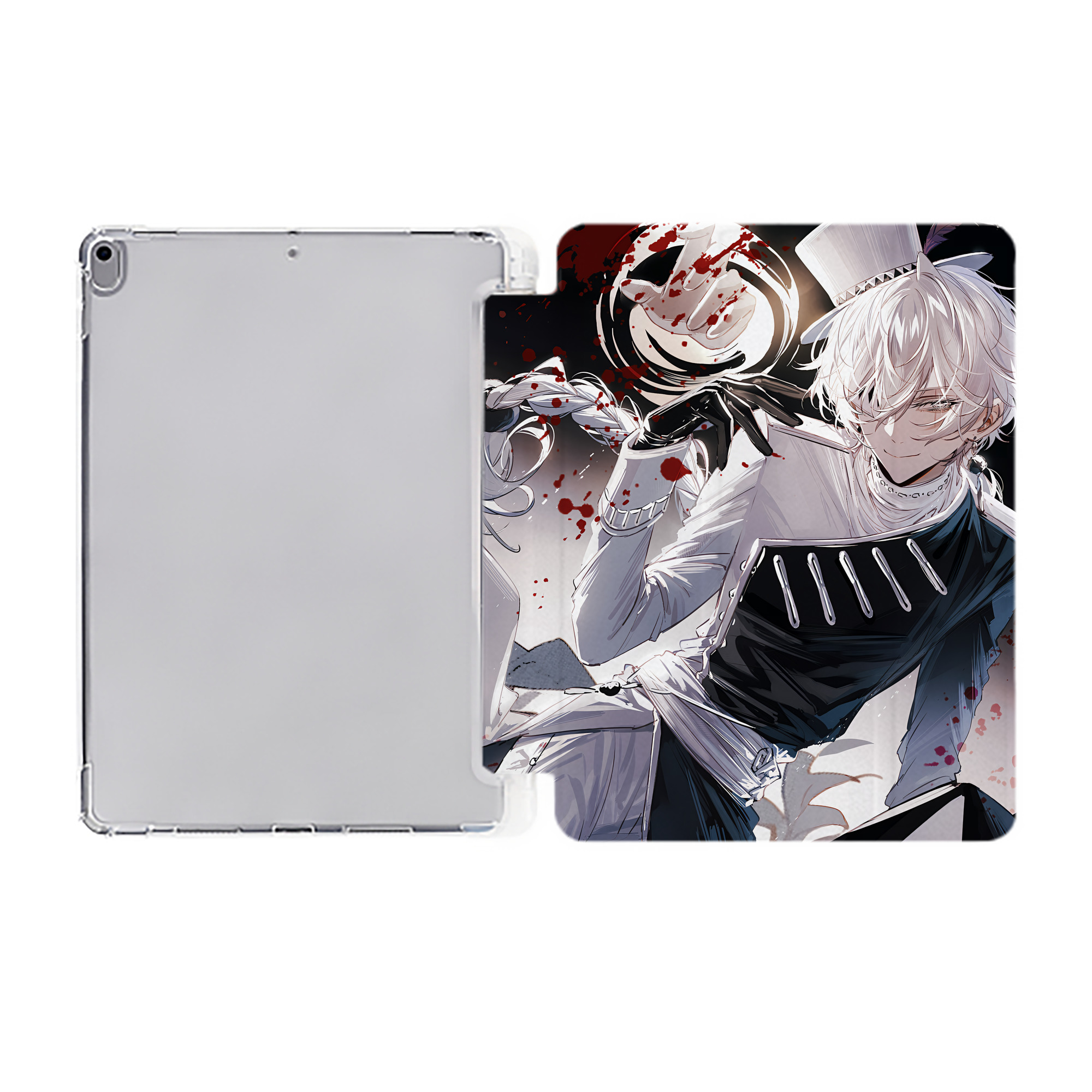 （画像用） 文豪ストレイドッグス Bungo Stray Dogs IPad ケース ペン収納付き 三つ折りスタンド PUレザー×シリコン 対応機種9.5/10.5/10.9インチ